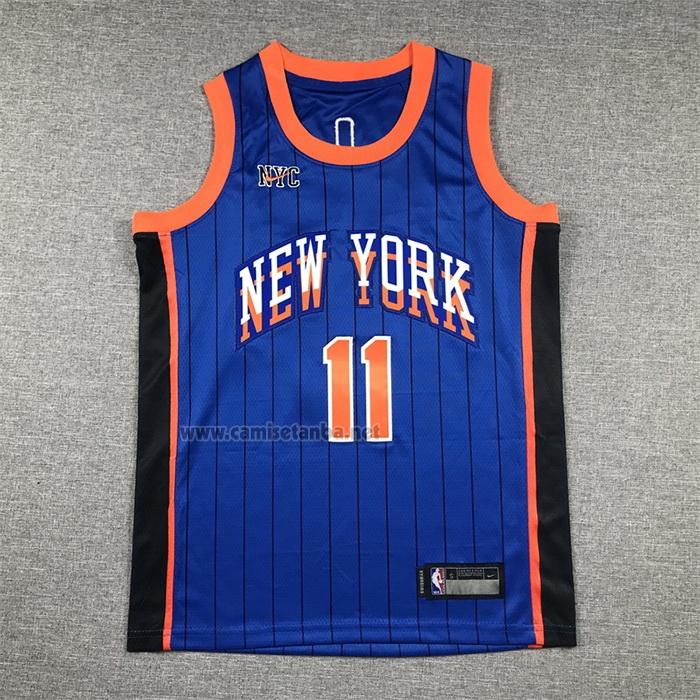 Camiseta Nino New York Knicks Jalen Brunson #11 Ciudad 2023-24 Azul